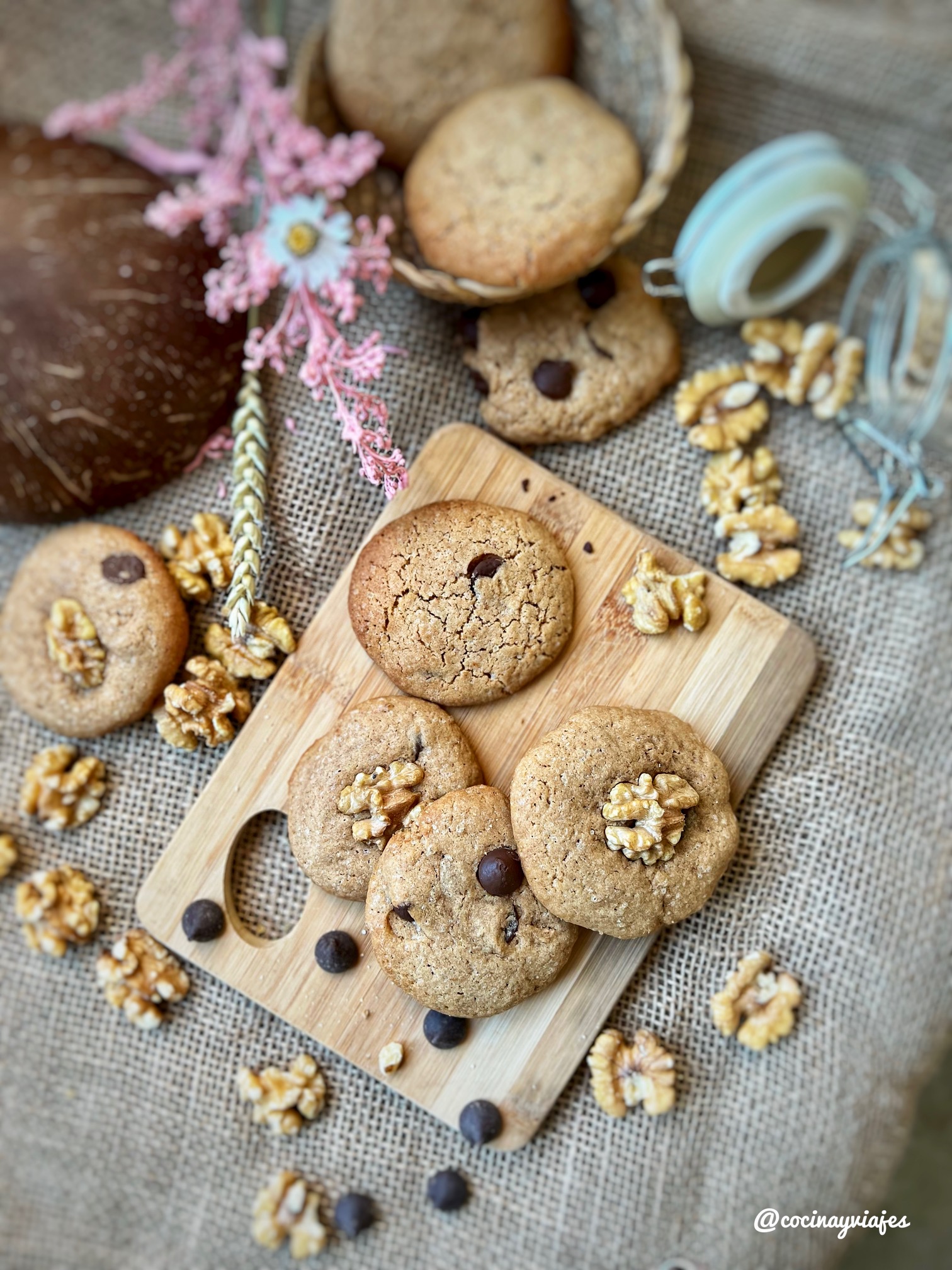 Cookies caseras de chocolate y nueces